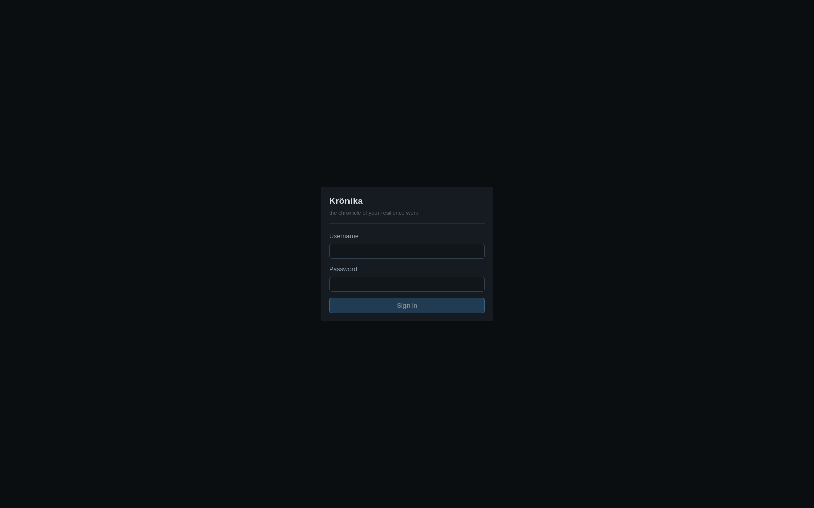 Tumult login page